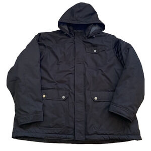 Swiss Tech Jacket Mens Size 2XL 50-52 Rich Black Ski Parka Hooded Winter Coat